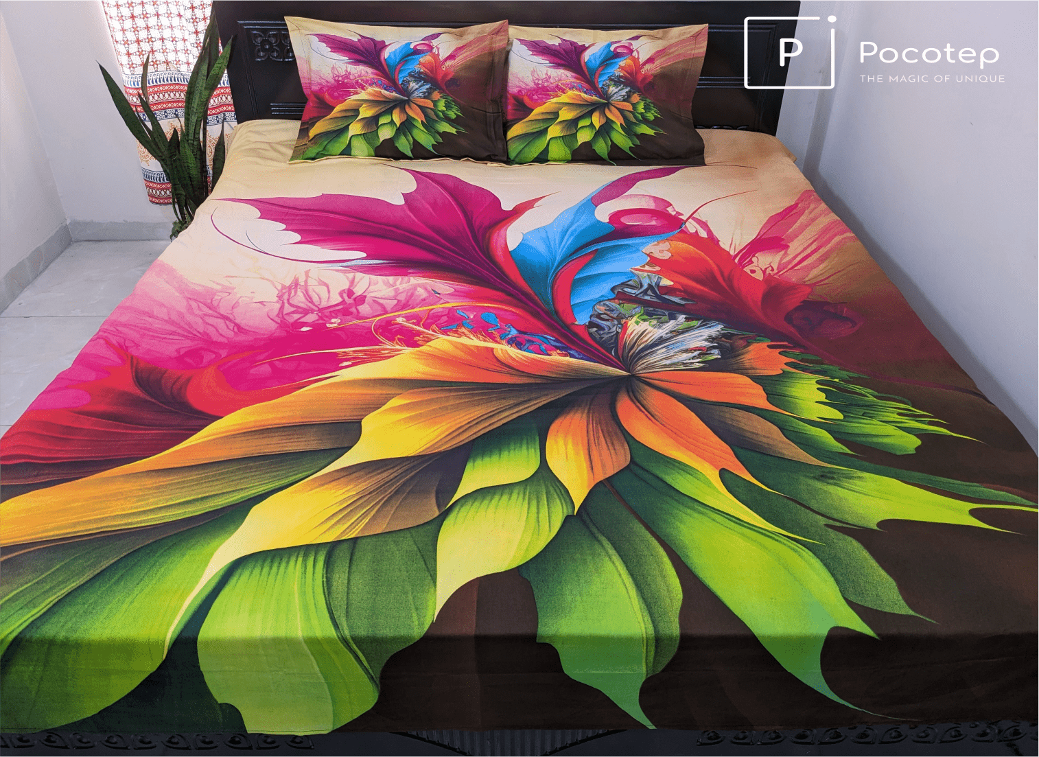 100% Twill Fabric High Quality Standard Design Bedsheet  (৩ পিসের সেট)